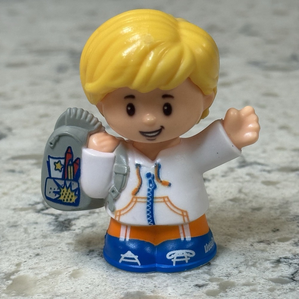 Fisher Price Little People Eddie Boy School Bus Student Kid Blonde 2016 2020